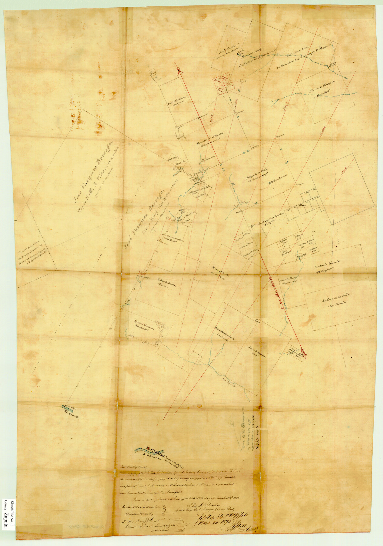 12717, Zapata County Sketch File 1, General Map Collection