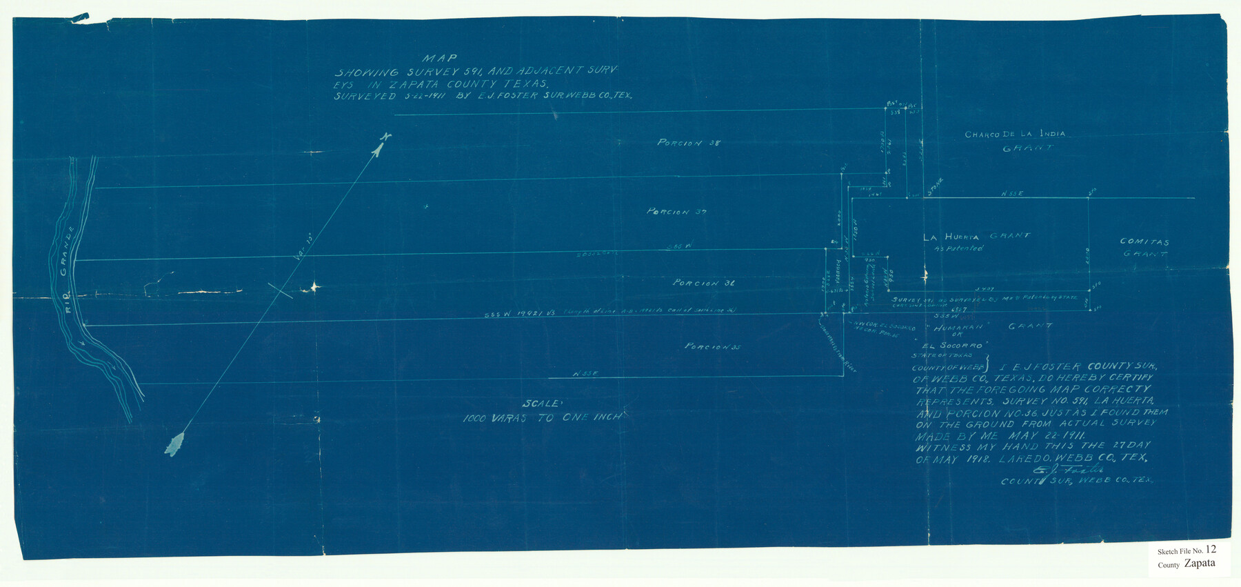 12721, Zapata County Sketch File 12, General Map Collection