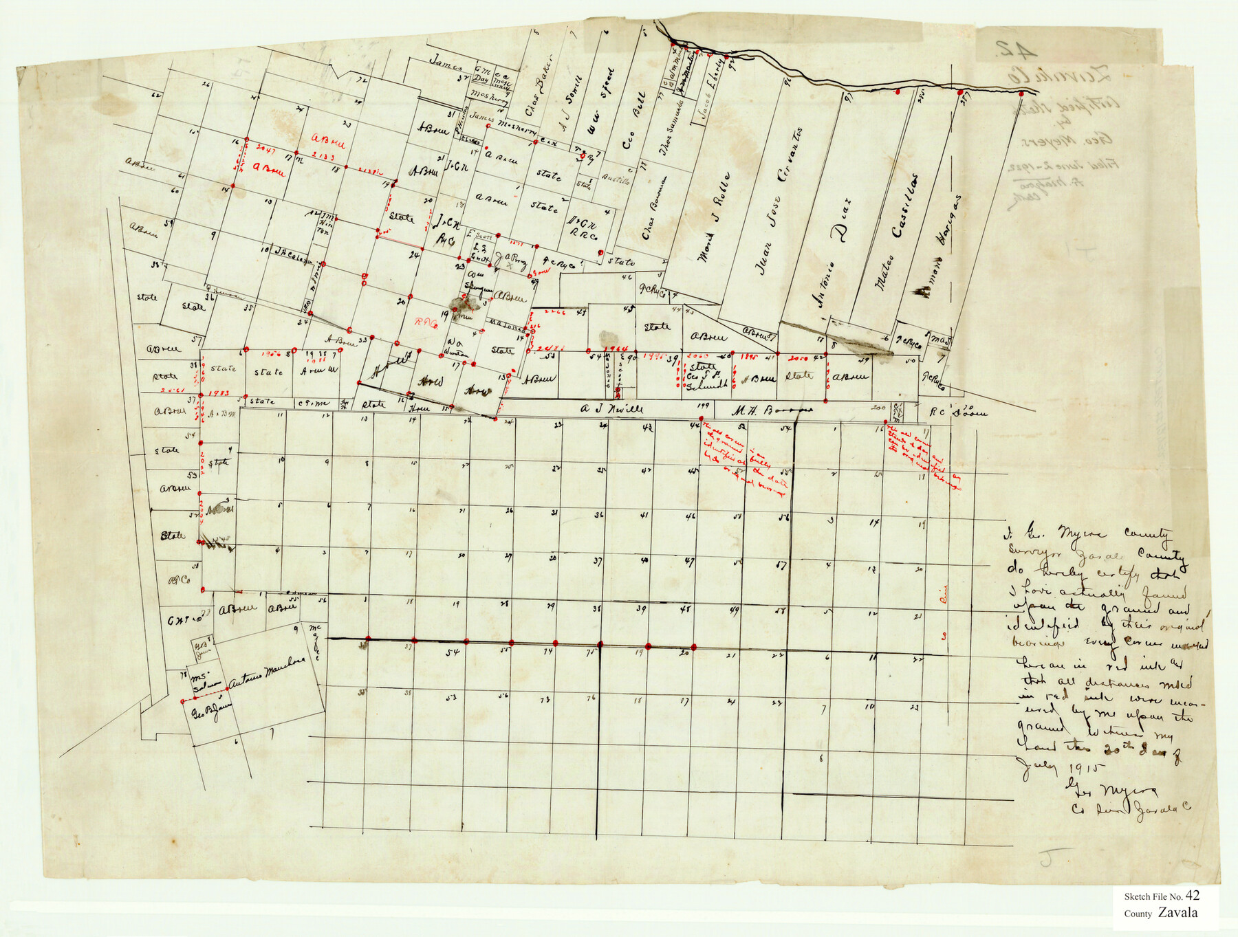12732, Zavala County Sketch File 42, General Map Collection