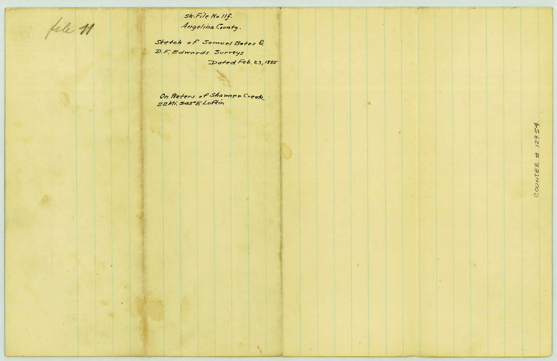 12954, Angelina County Sketch File 11f, General Map Collection
