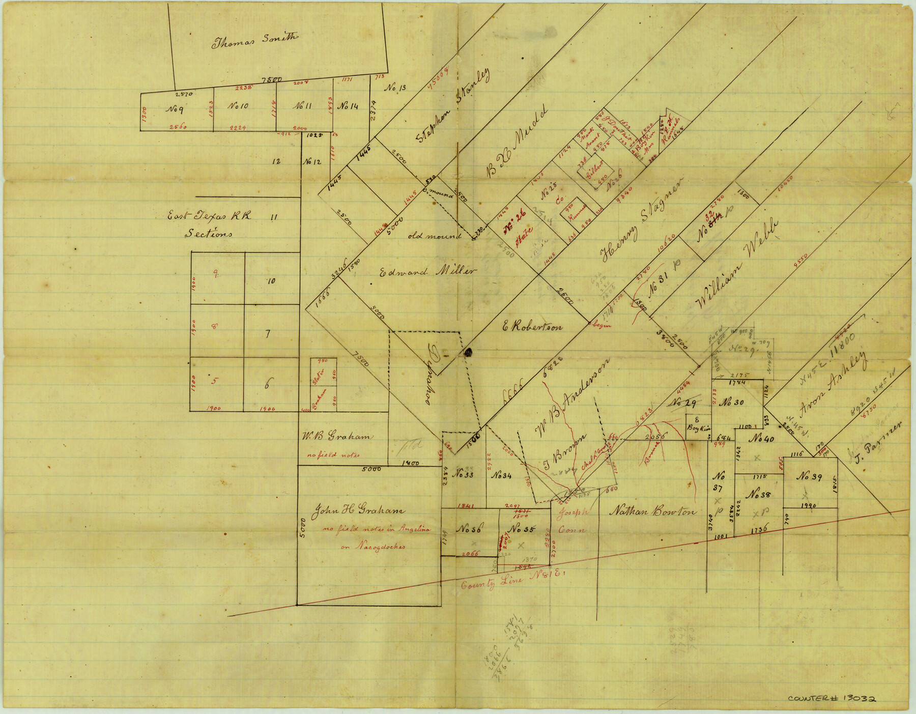 13032, Angelina County Sketch File 18b, General Map Collection
