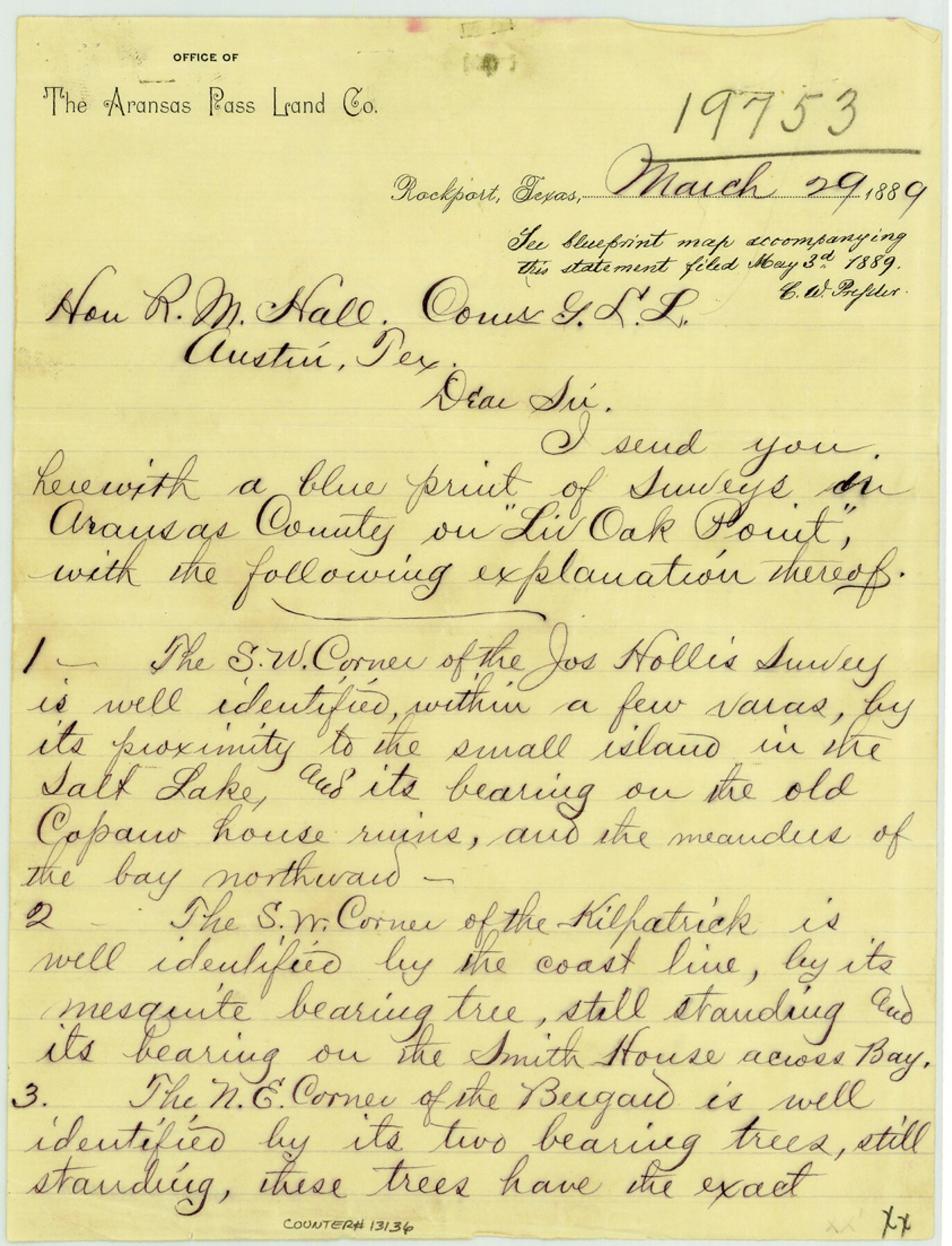 13136, Aransas County Sketch File 15a, General Map Collection