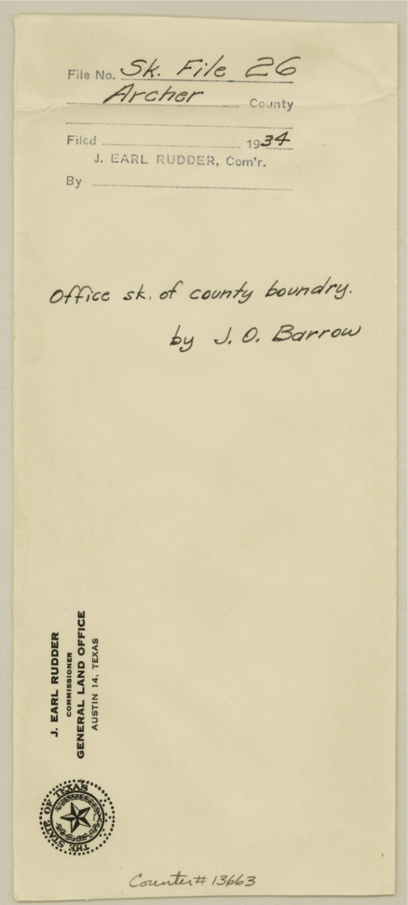 13663, Archer County Sketch File 26, General Map Collection