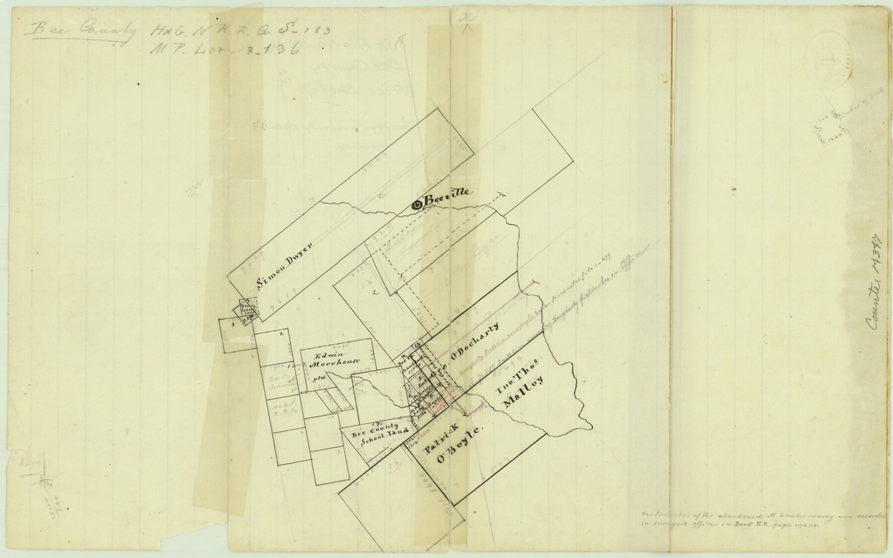 14347, Bee County Sketch File 32, General Map Collection