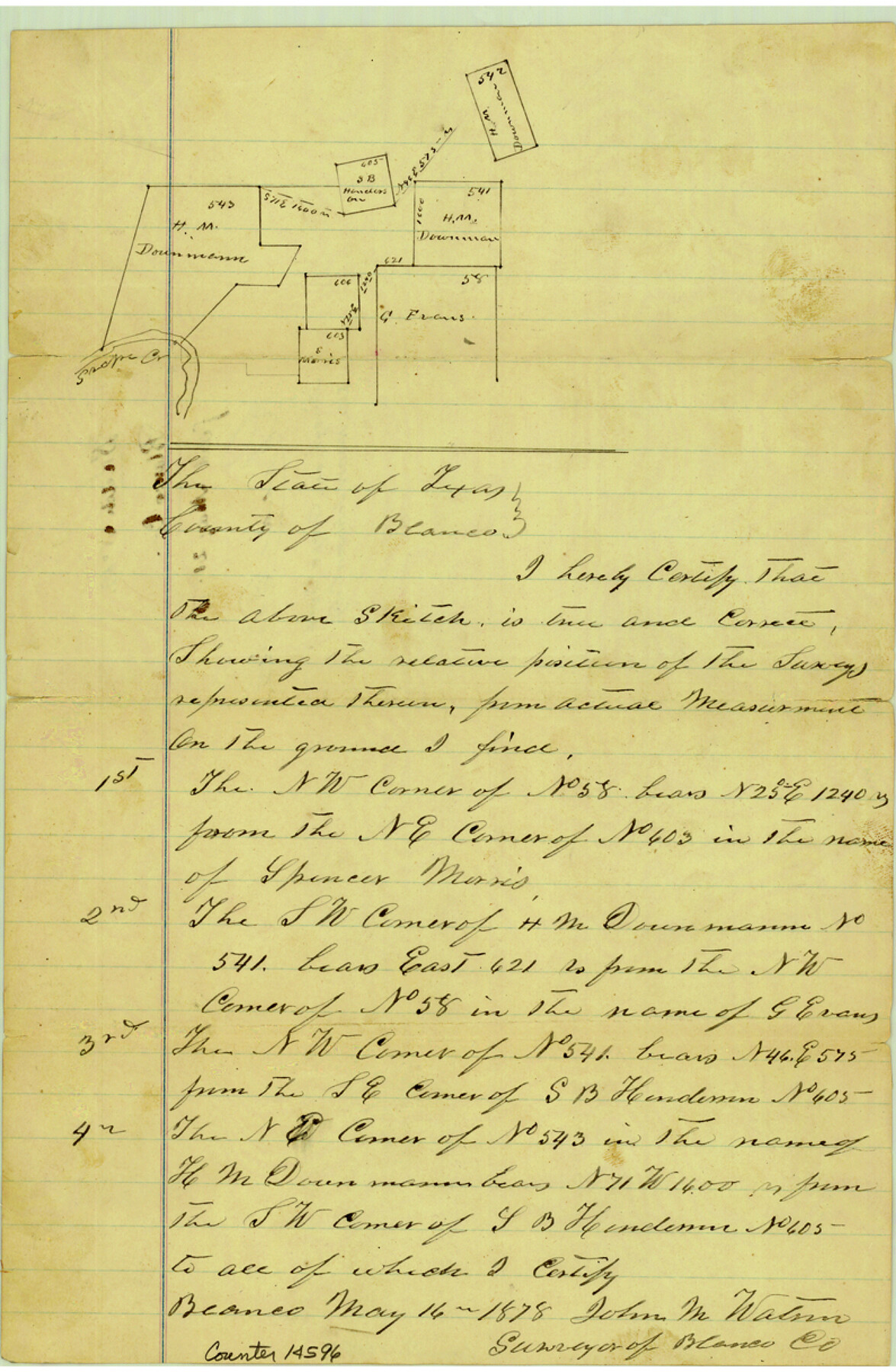 14596, Blanco County Sketch File 19, General Map Collection