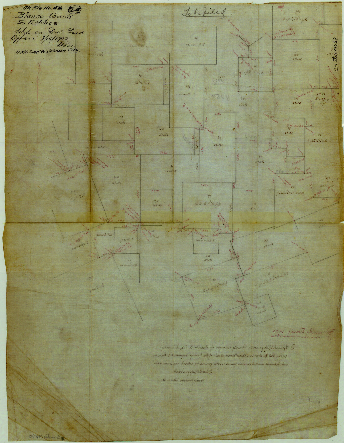 14669, Blanco County Sketch File 44, General Map Collection