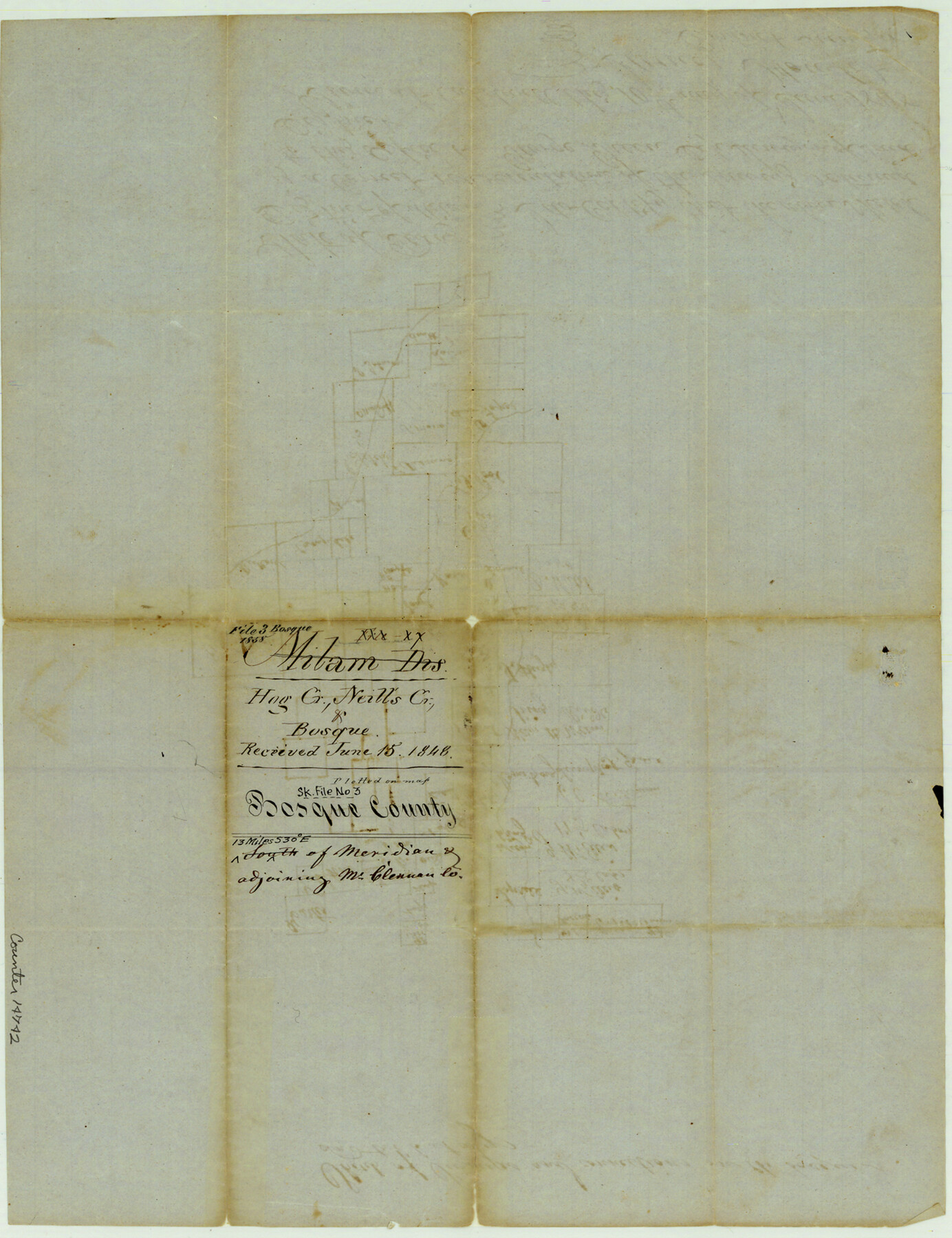 14742, Bosque County Sketch File 3, General Map Collection