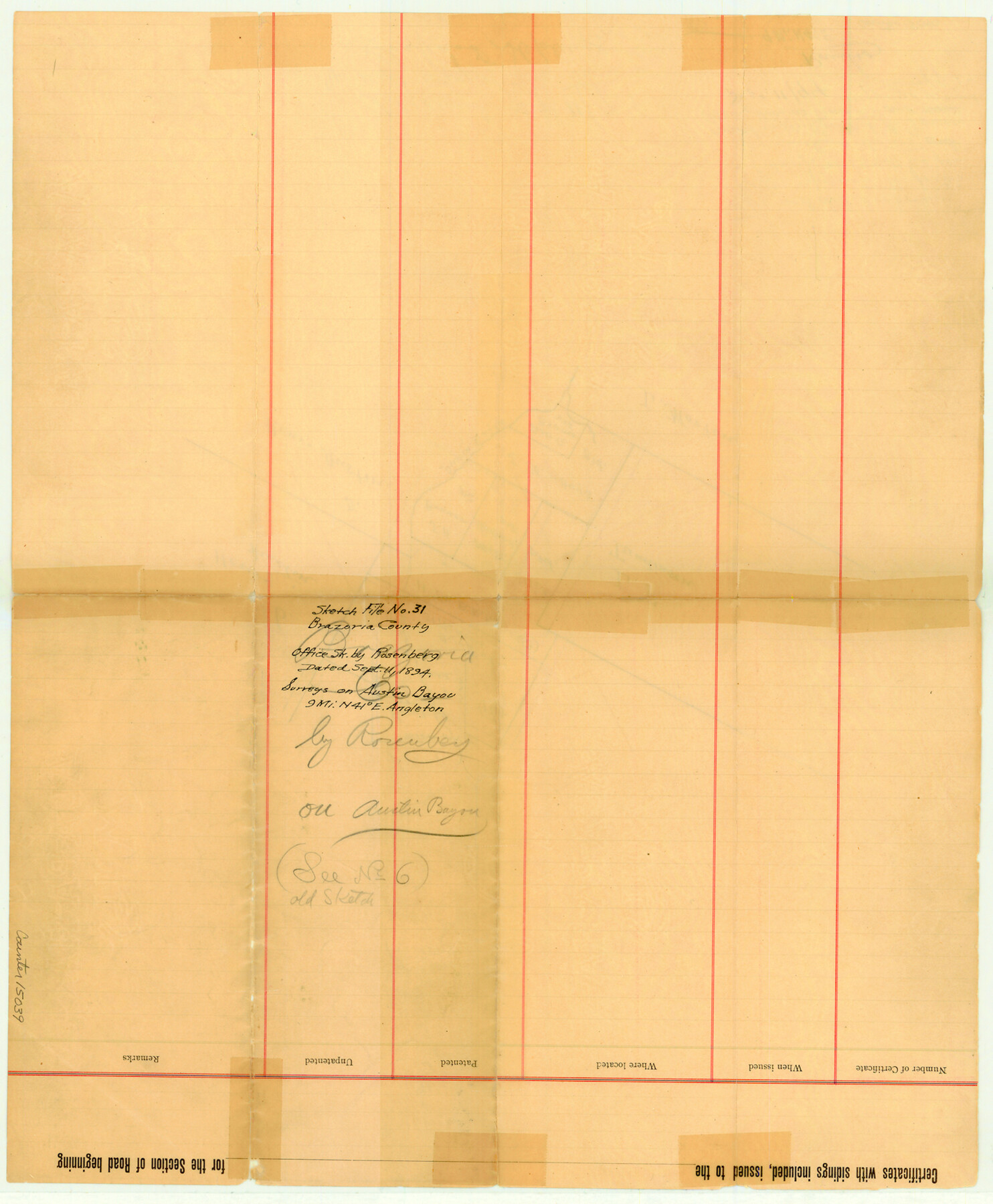 15039, Brazoria County Sketch File 31, General Map Collection