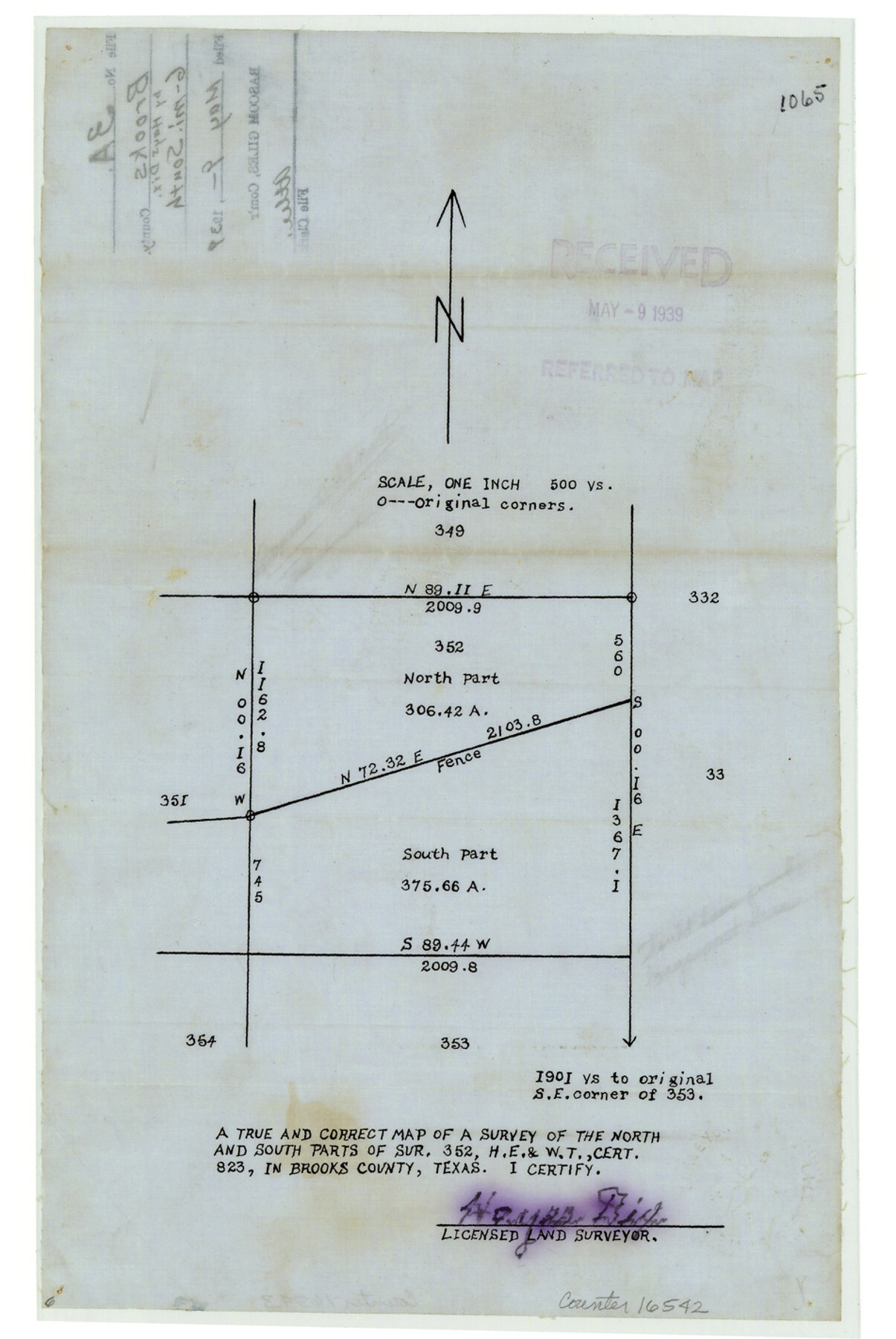 16542, Brooks County Sketch File 3a, General Map Collection