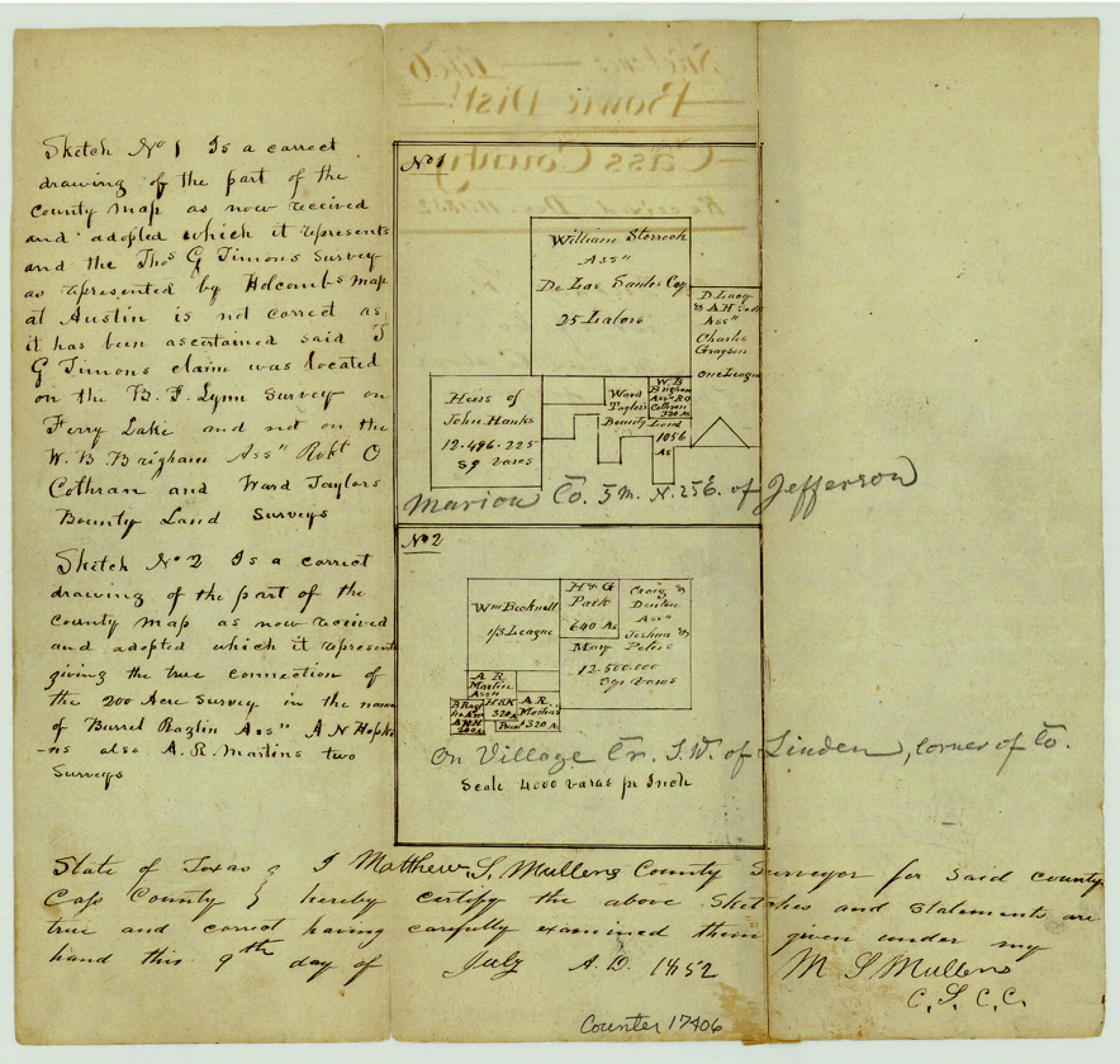 17406, Cass County Sketch File 6, General Map Collection