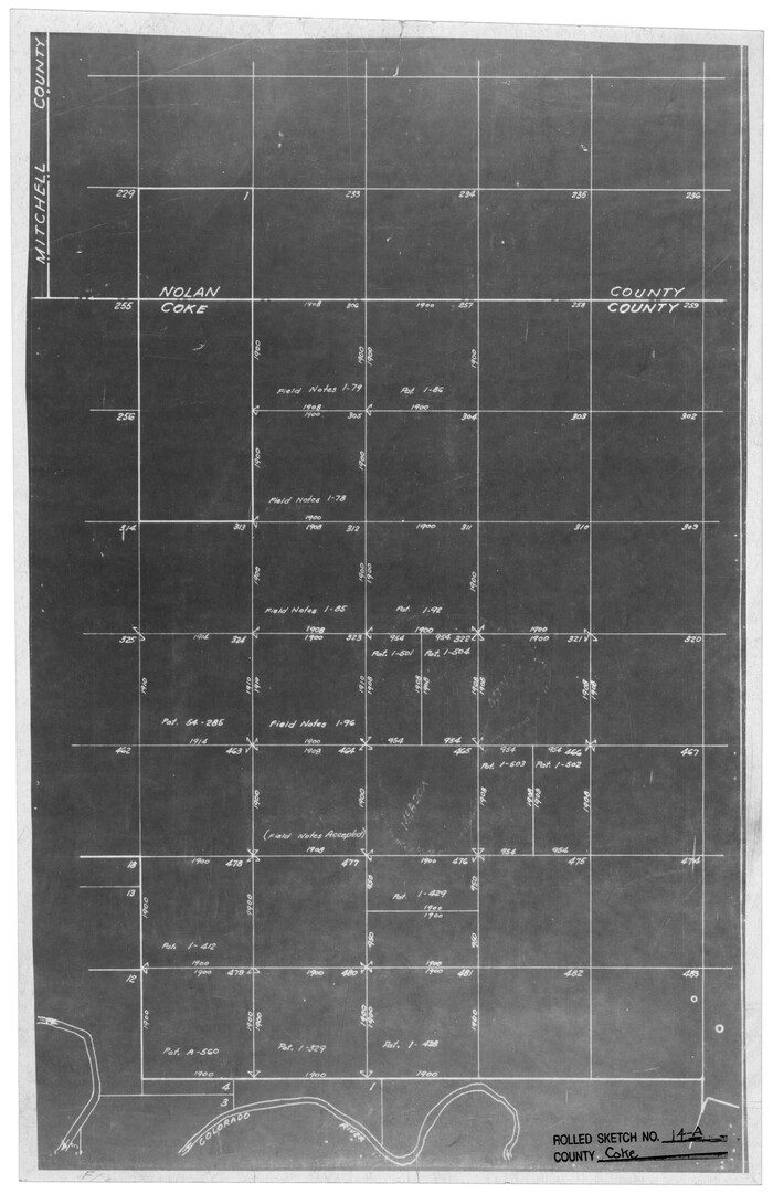 5515, Coke County Rolled Sketch 14A, General Map Collection