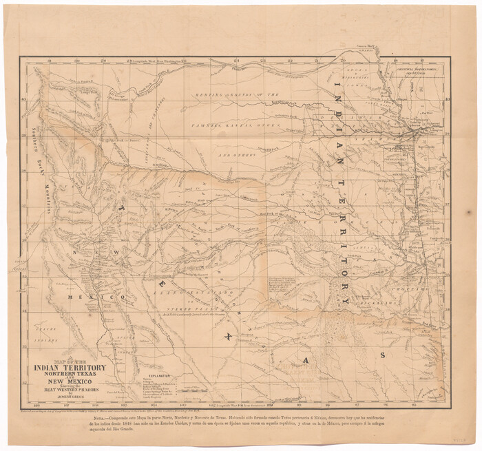 97127, A Map of the Indian Territory, Northern Texas and New Mexico showing the [G]reat Western Prairies, General Map Collection