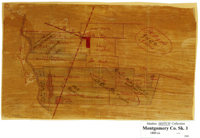 625, [Surveying Sketch of L. Smith, Sidney Shepherd, Kenneth Hyman, et al in Montgomery County], Maddox Collection