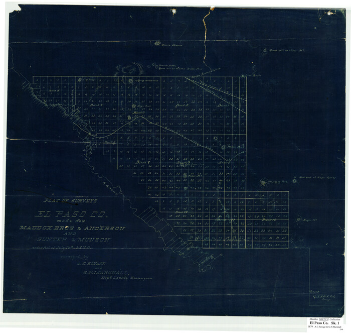 713, Plat of surveys in El Paso Co. made for Maddox Bro's & Anderson and Gunter & Munson, Maddox Collection