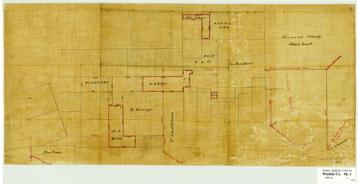 389, [Surveying sketch of P. Castleman, H. George, et al in Wichita County], Maddox Collection