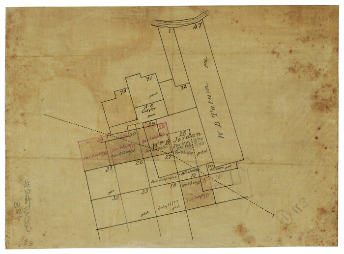 428, [Surveying Sketch of W.B. Tatum, Wm. B. Jordan, et al], Maddox Collection
