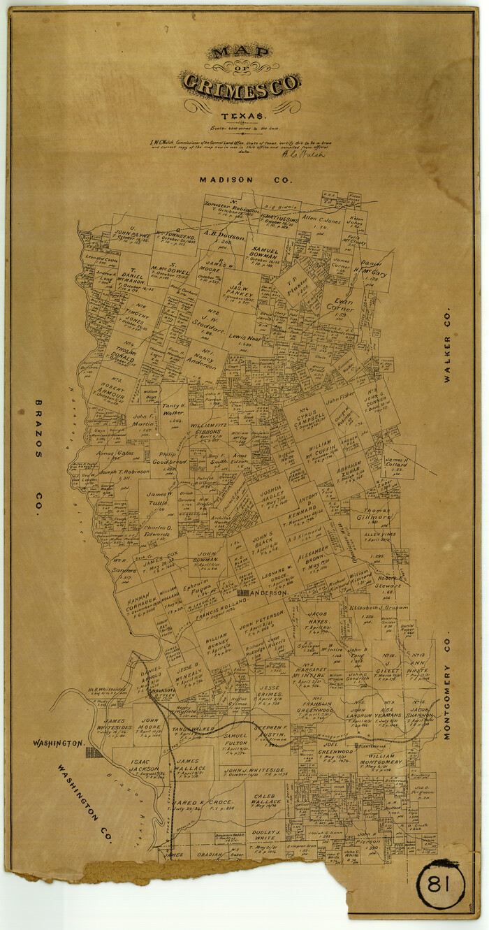432, Map of Grimes County, Texas, Maddox Collection