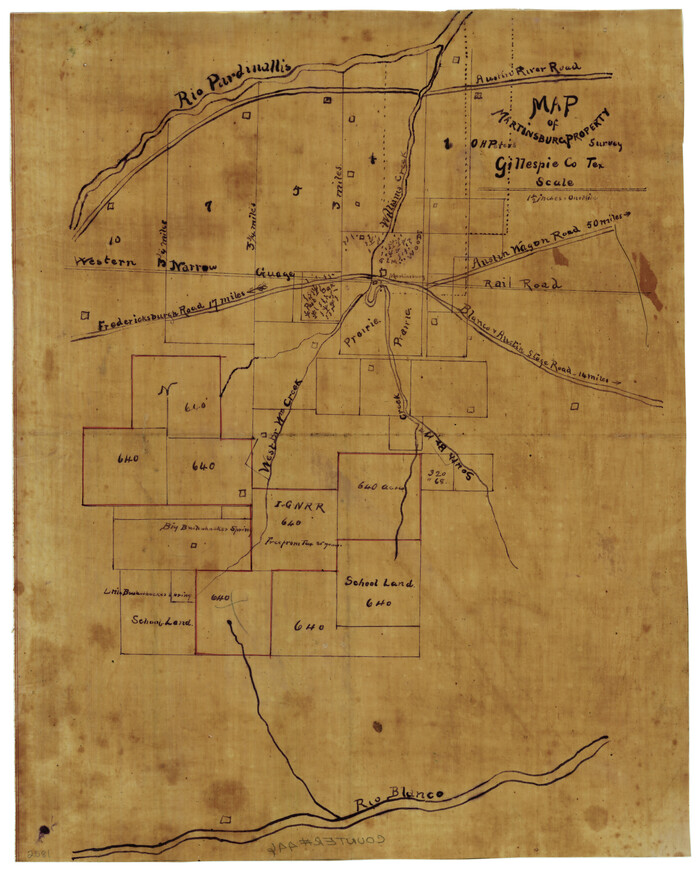 446, Map of Martinsburg Property, Gillespie Co., Tex., Maddox Collection
