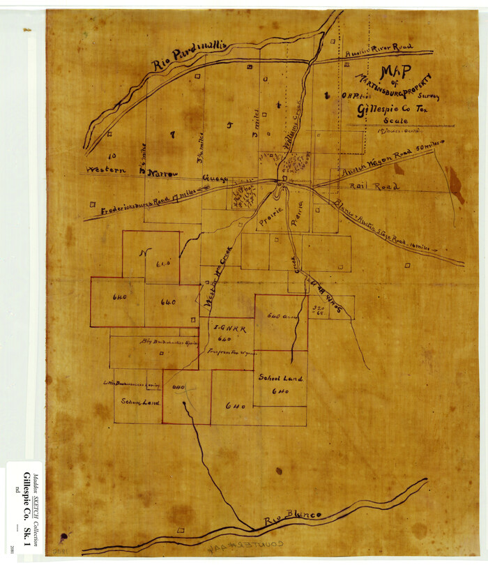 446, Map of Martinsburg Property, Gillespie Co., Tex., Maddox Collection