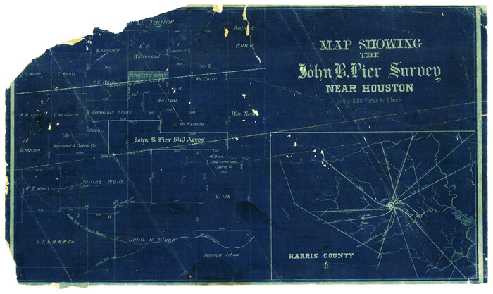 478, Map showing the John B. Pier Survey, Near Houston, Maddox Collection
