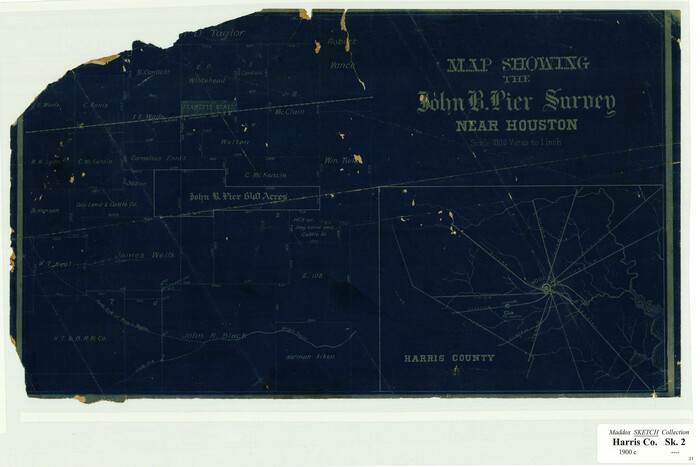 478, Map showing the John B. Pier Survey, Near Houston, Maddox Collection