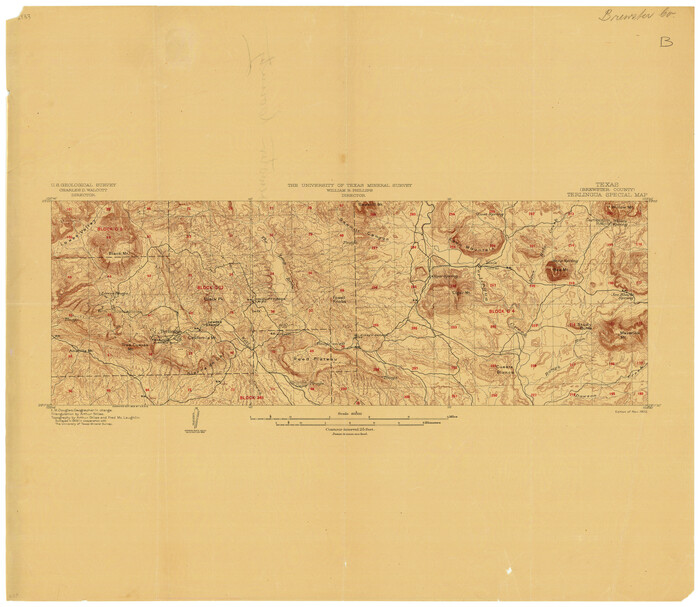 482, Terlingua Special Map, The University of Texas Mineral Survey, Brewster County, Texas
