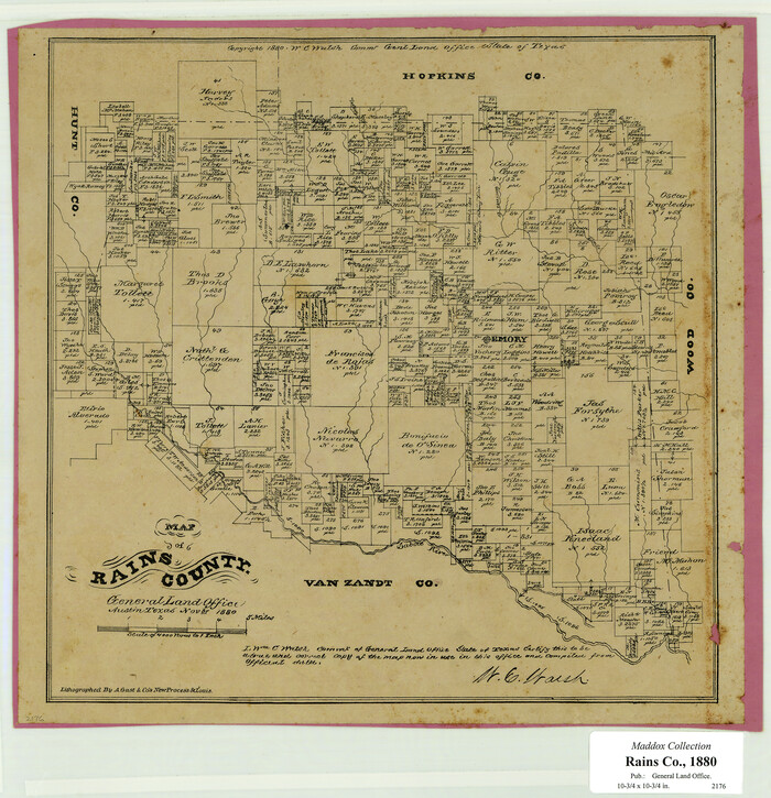 541, Map of Rains County, Texas, Maddox Collection