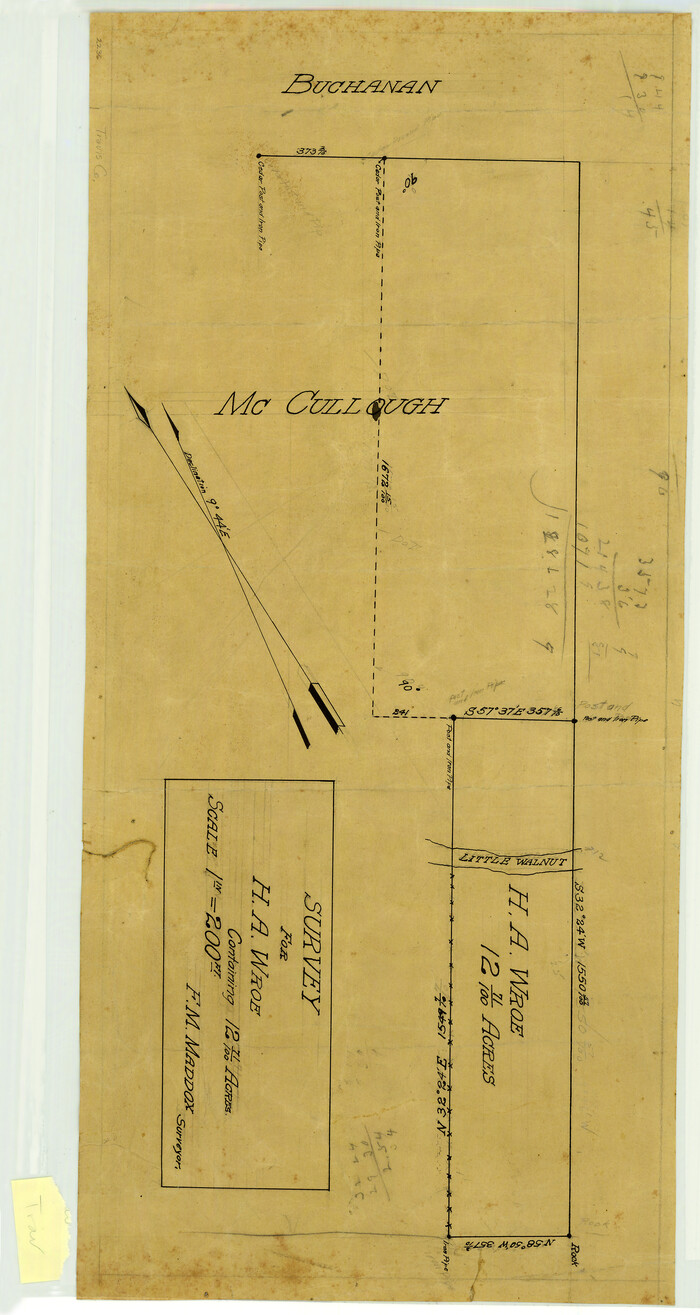 601, Survey for H.A. Wroe, Maddox Collection