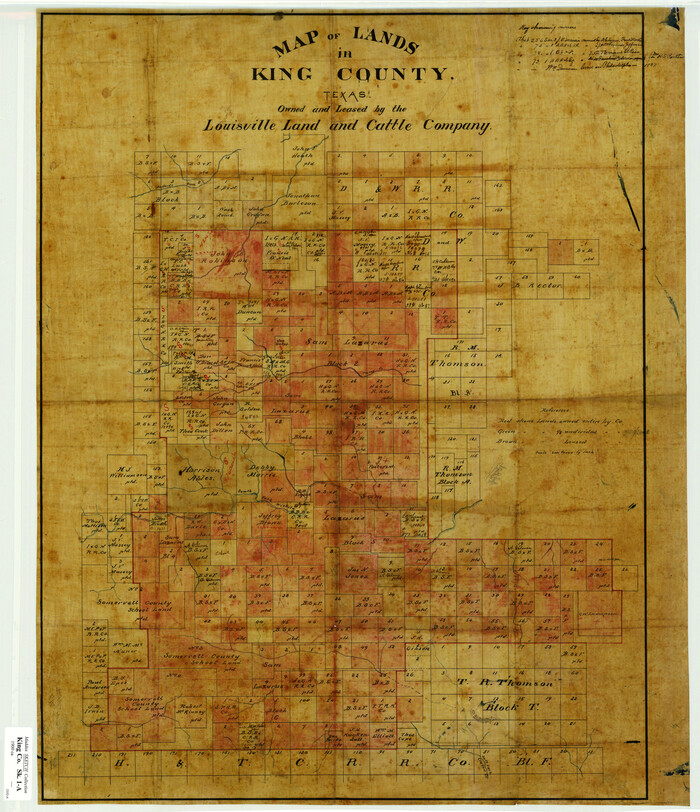 717, Map of lands in King County, Texas owned and leased by the Louisville Land and Cattle Company, Maddox Collection