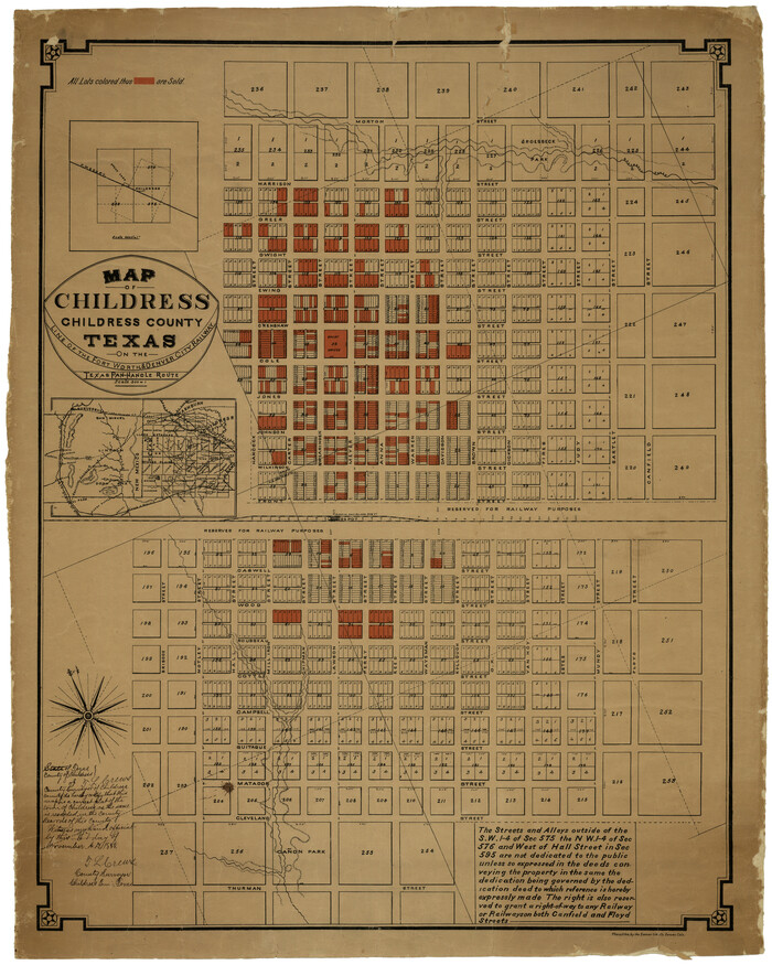 7691, Map of Childress, Childress County, Texas on the Line of the Fort Worth and Denver City Railway, Texas Pan-Handle Route, General Map Collection
