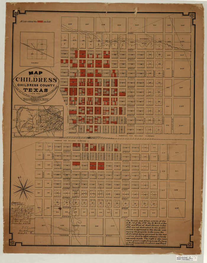 7691, Map of Childress, Childress County, Texas on the Line of the Fort Worth and Denver City Railway, Texas Pan-Handle Route, General Map Collection