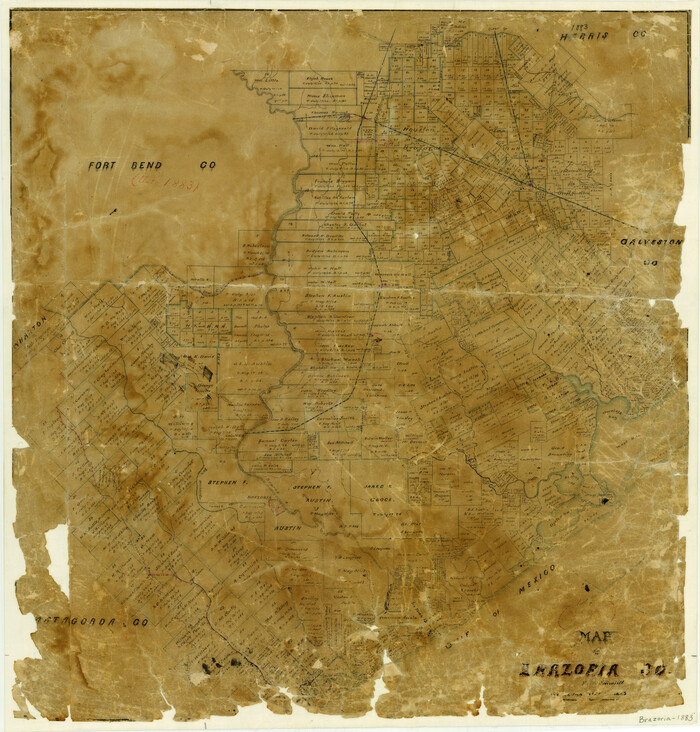 861, Map of Brazoria County, General Map Collection