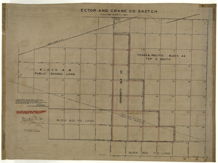8832, Ector County Rolled Sketch CE, General Map Collection