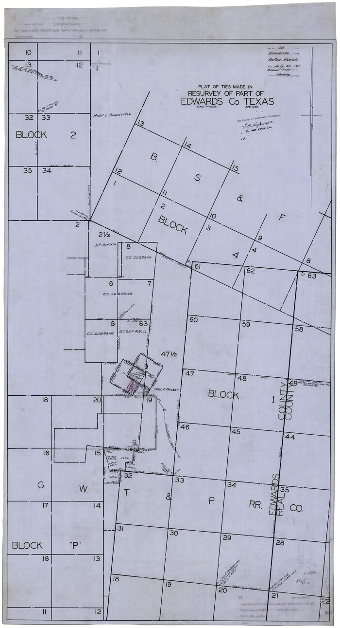 8845, Edwards County Rolled Sketch 22, General Map Collection
