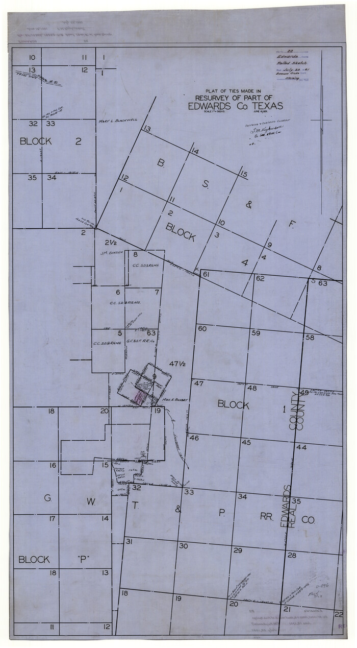 8845, Edwards County Rolled Sketch 22, General Map Collection
