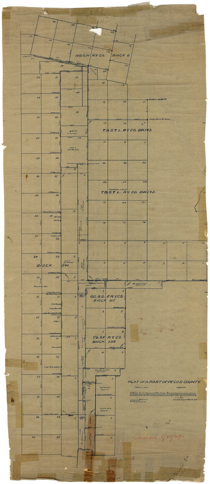 9709, Pecos County Rolled Sketch 70A, General Map Collection