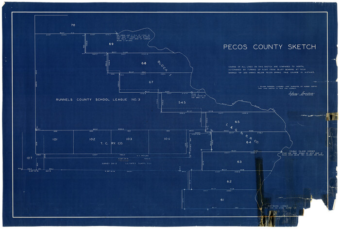 9710, Pecos County Rolled Sketch 91, General Map Collection