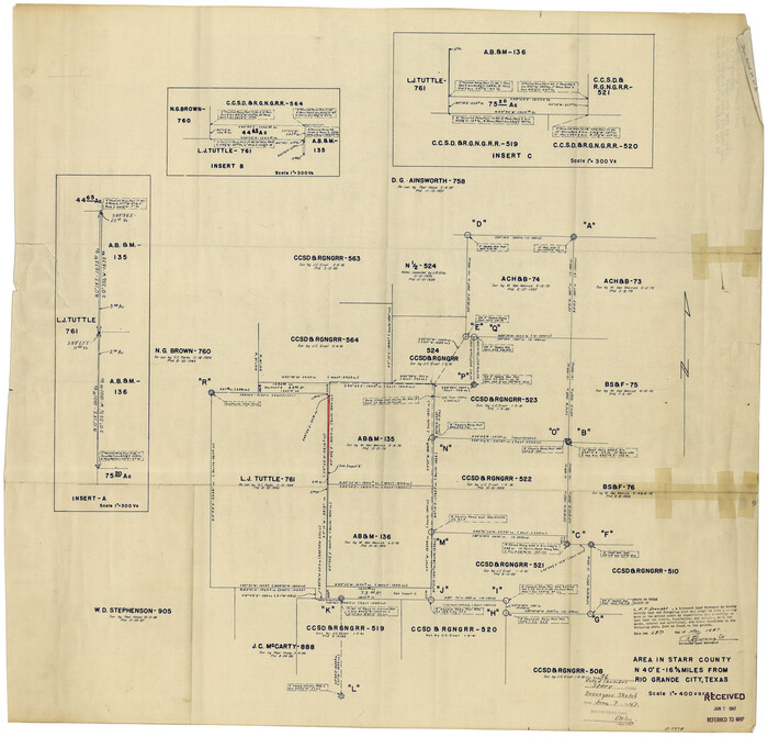 9941, Starr County Rolled Sketch 36, General Map Collection
