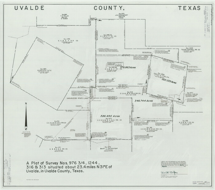 10066, Uvalde County Rolled Sketch 20, General Map Collection