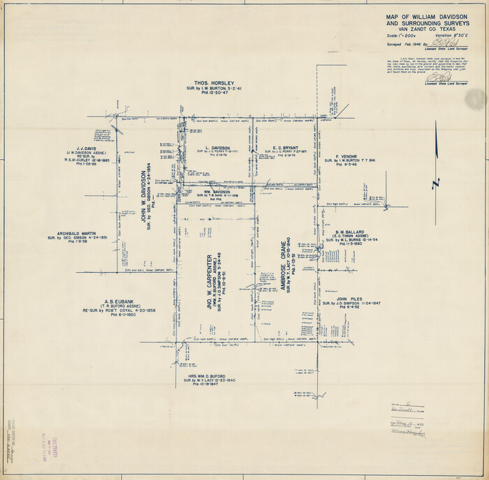 10091, Van Zandt County Rolled Sketch 6, General Map Collection
