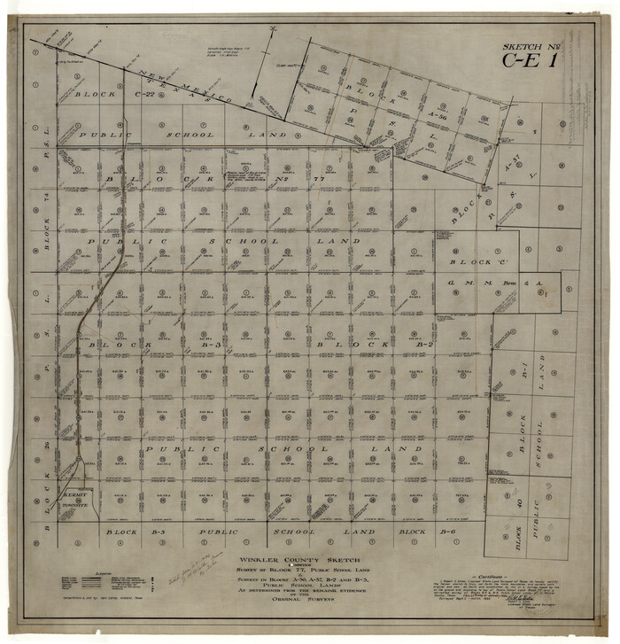 10149, Winkler County Rolled Sketch CE-1, General Map Collection