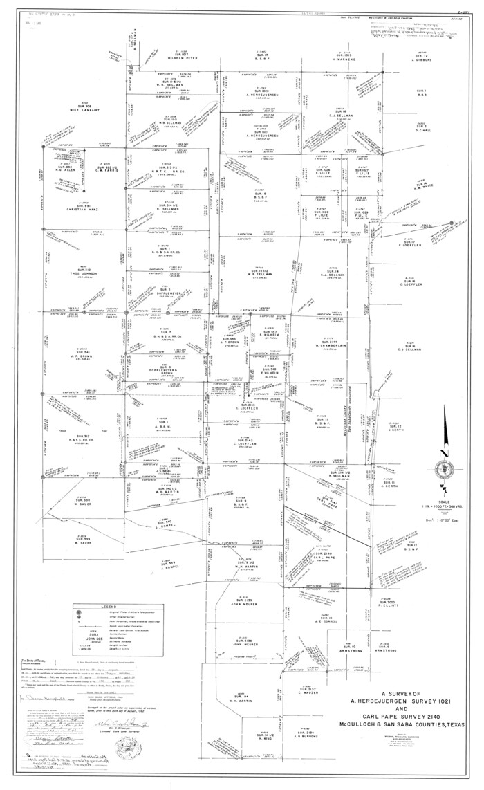 10292, McCulloch County Rolled Sketch 8, General Map Collection