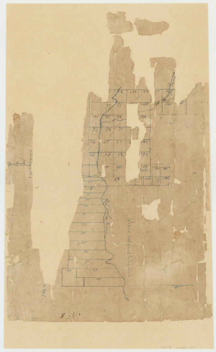 103, [Sketch of surveys in the Bexar District along the Pedernales River], General Map Collection