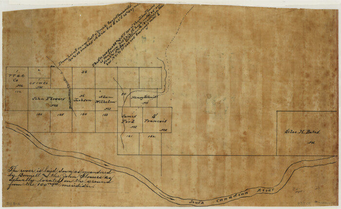 10759, [Sketch Showing Surveys north of South Canadian River, Hemphill County, Texas], Maddox Collection
