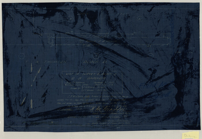 10763, Map of Survey 8, Block 1, D.B. Gardner, Maddox Collection