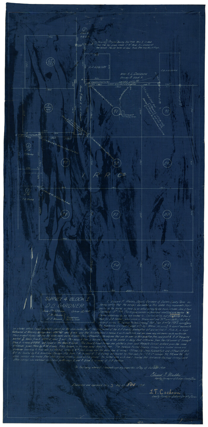 10769, Survey 4, Block 1, D.B. Gardner, Maddox Collection
