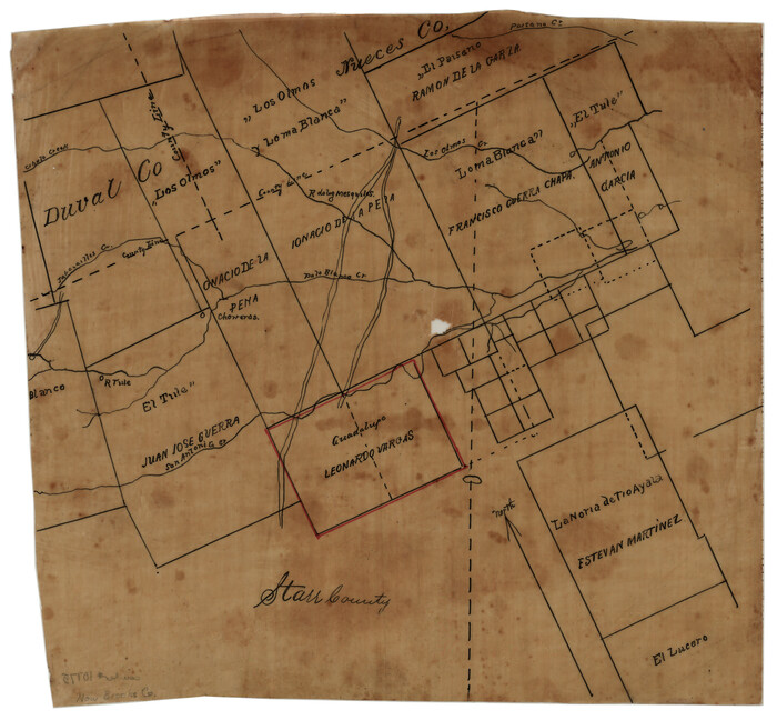 10775, [Sketch of Surveys in Brooks County, Texas], Maddox Collection
