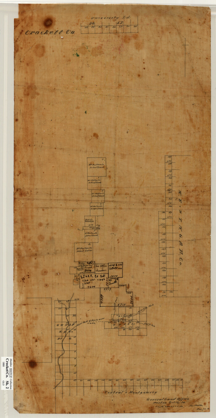 10779, [Sketch showing surveys in Sutton and Val Verde Counties, Texas], Maddox Collection