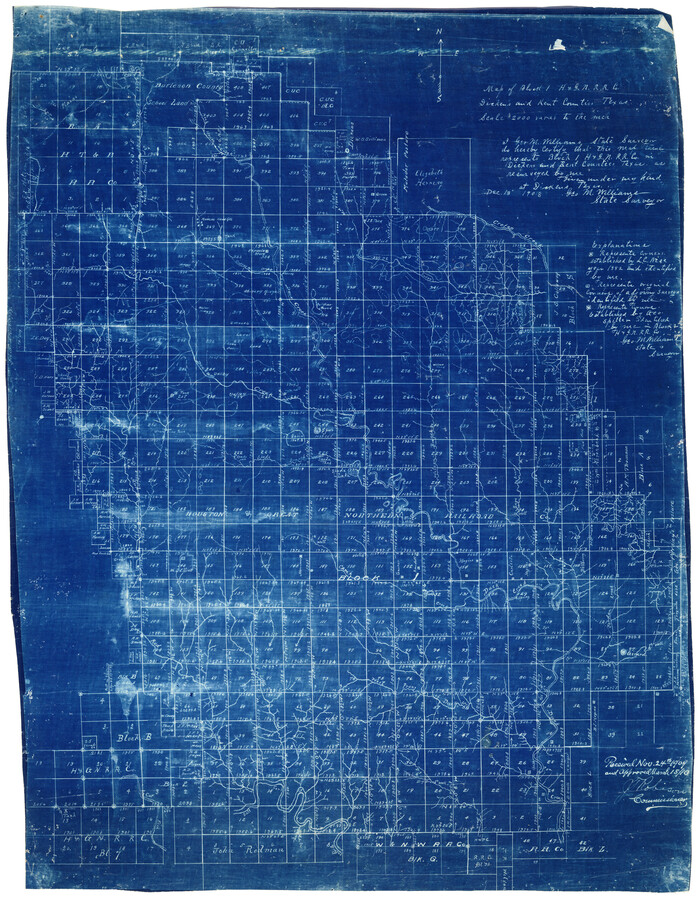 10780, Map of Block 1, H. & G. N. R. R. Co., Dickens and Kent Counties Texas, Maddox Collection

