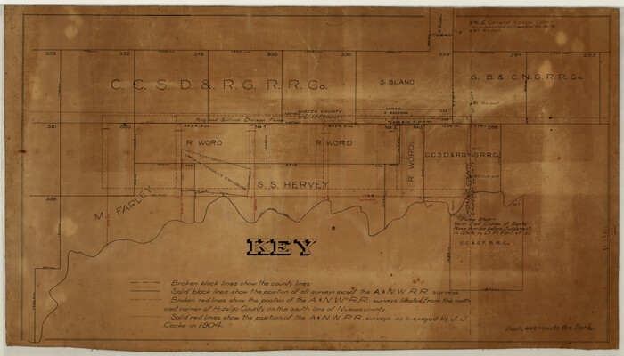 10783, [Surveying Sketch of M. Farley, R. Word, S. S. Hervey, et al in Kleberg County, Texas], Maddox Collection